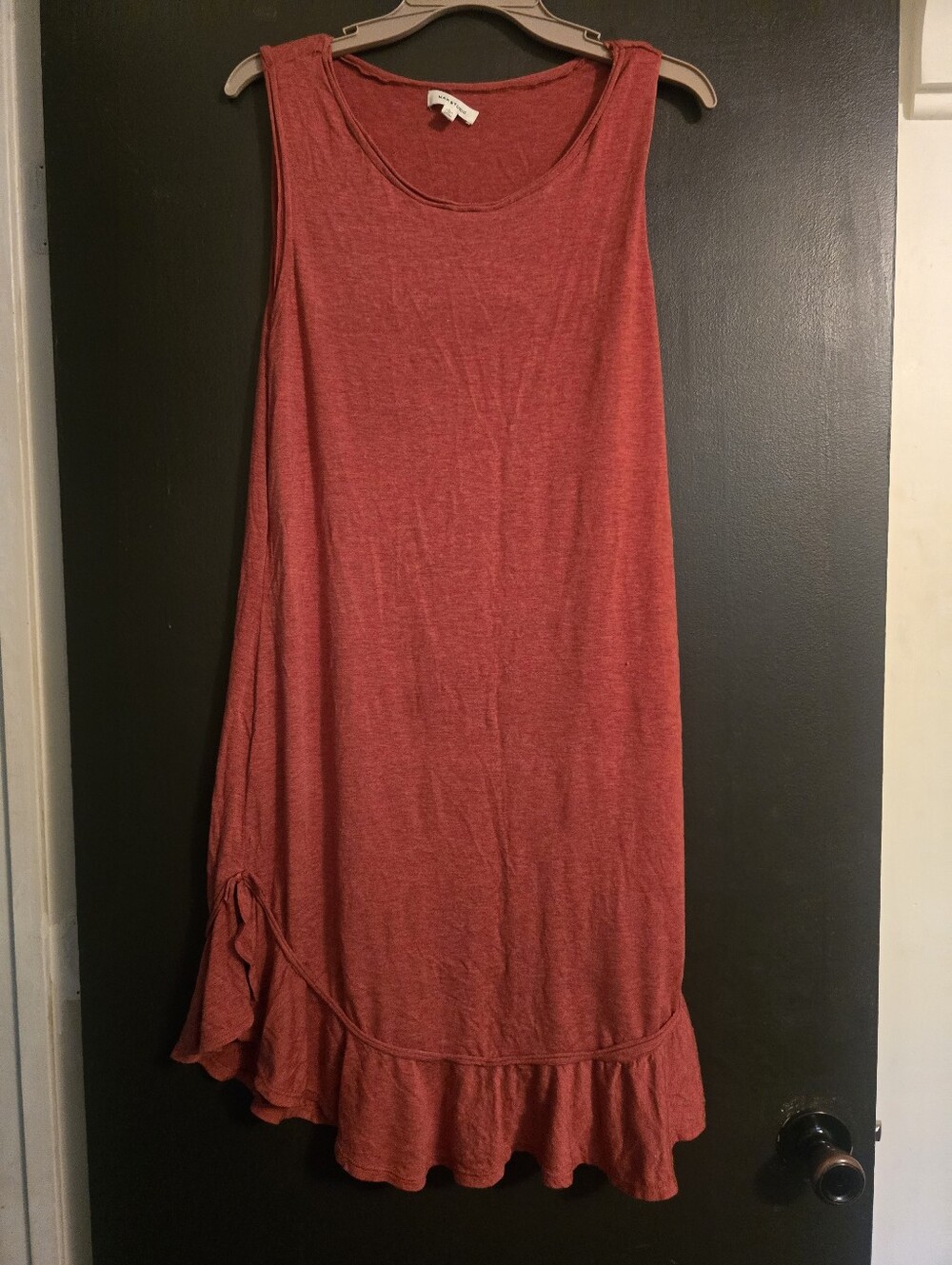Sleeveless Red Ruffle-Hem Dress